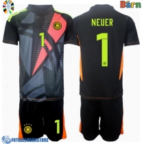 Fotballdrakt Barn Tyskland Manuel Neuer #1 Keeper Hjemmedraktsett EM 2024 Kortermet (+ Korte bukser)